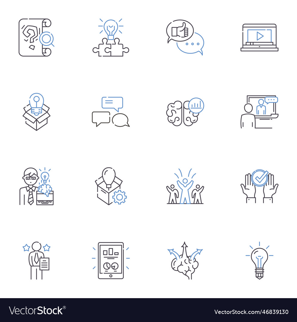 Sort out line icons collection organize arrange