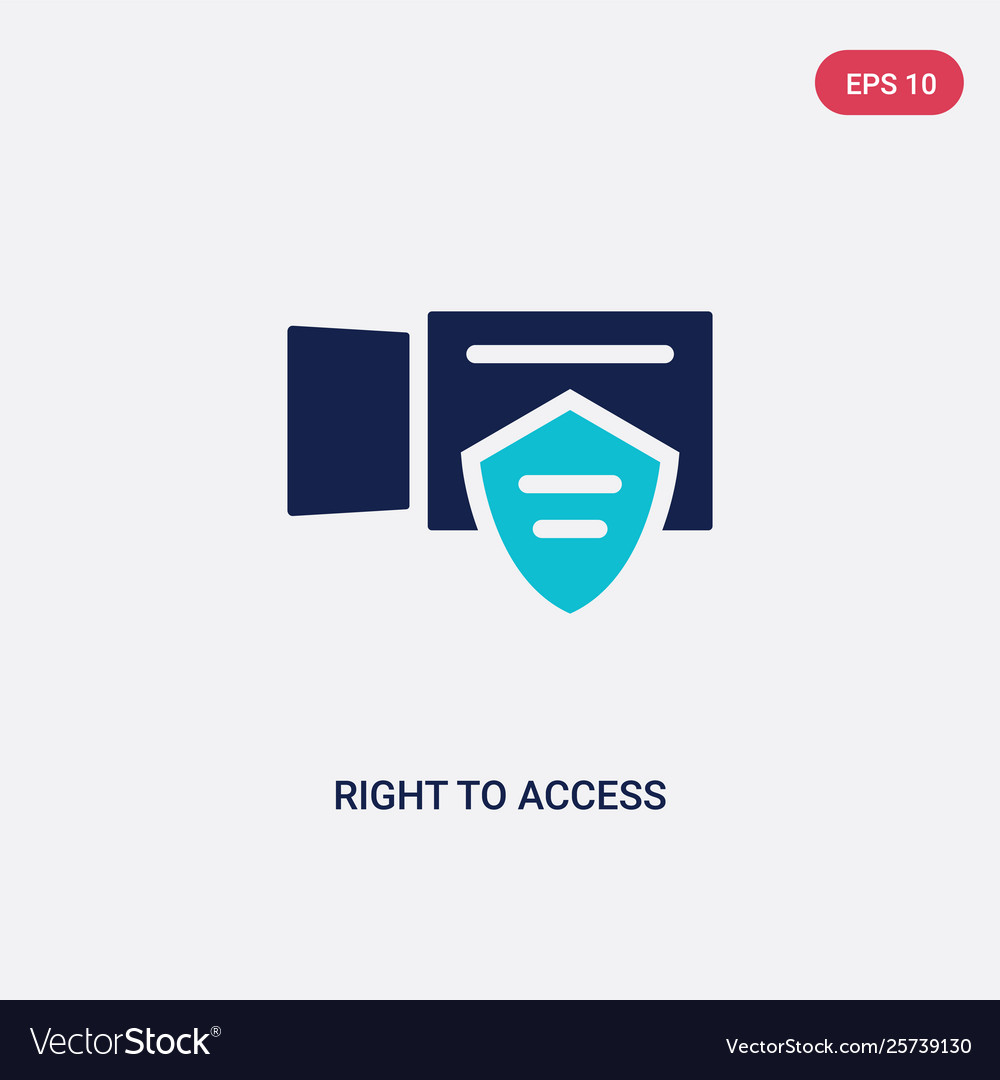 Two color right to access icon from gdpr concept vector image Two color right to access icon from gdpr concept