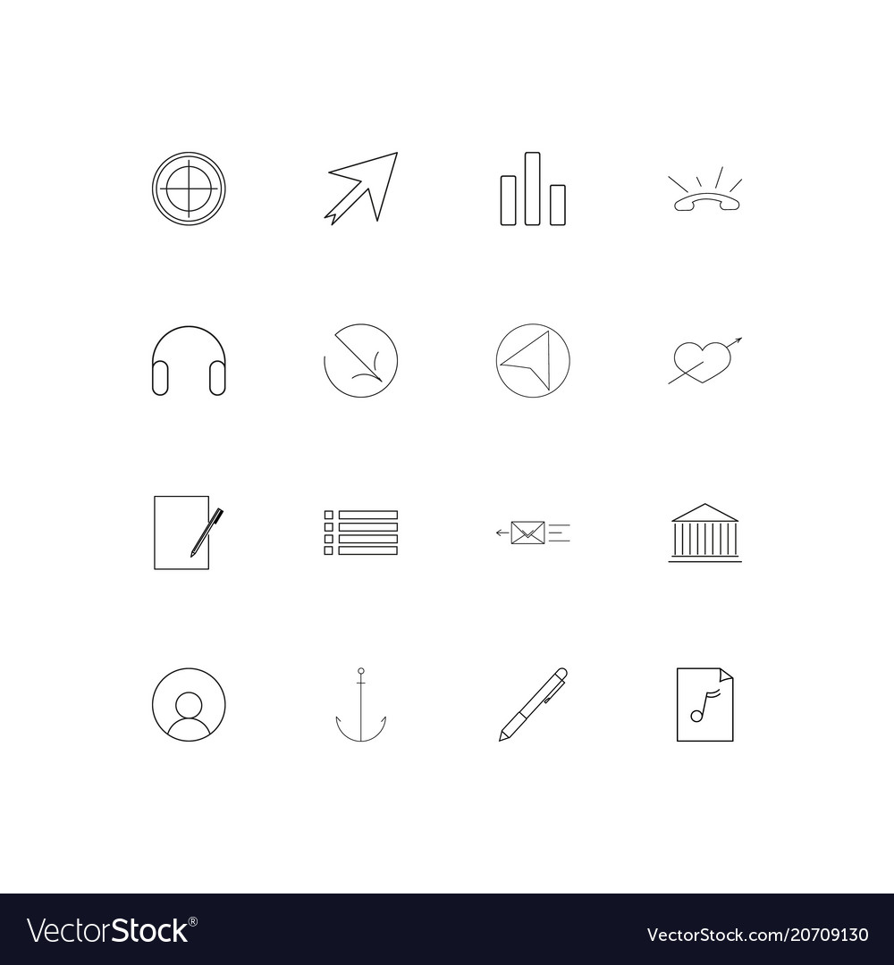 Web applications simple linear icons set outlined