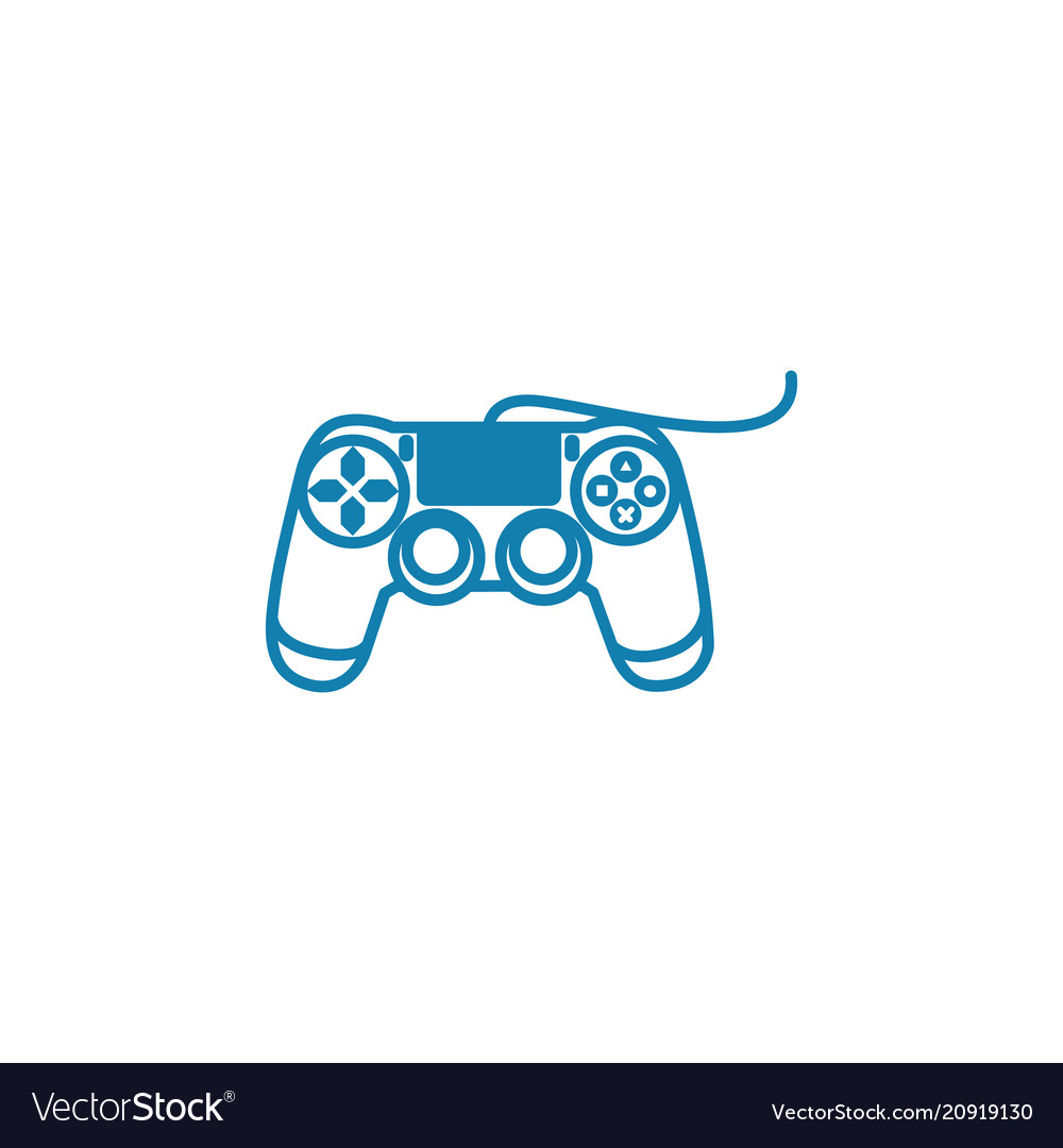 Wired gamepad linear icon concept