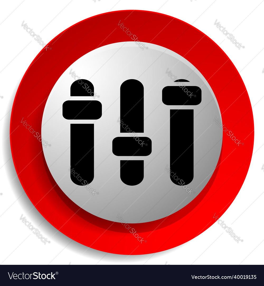 Adjuster slider tuner fader bars with levers knobs vector image Adjuster slider tuner fader bars with levers knobs