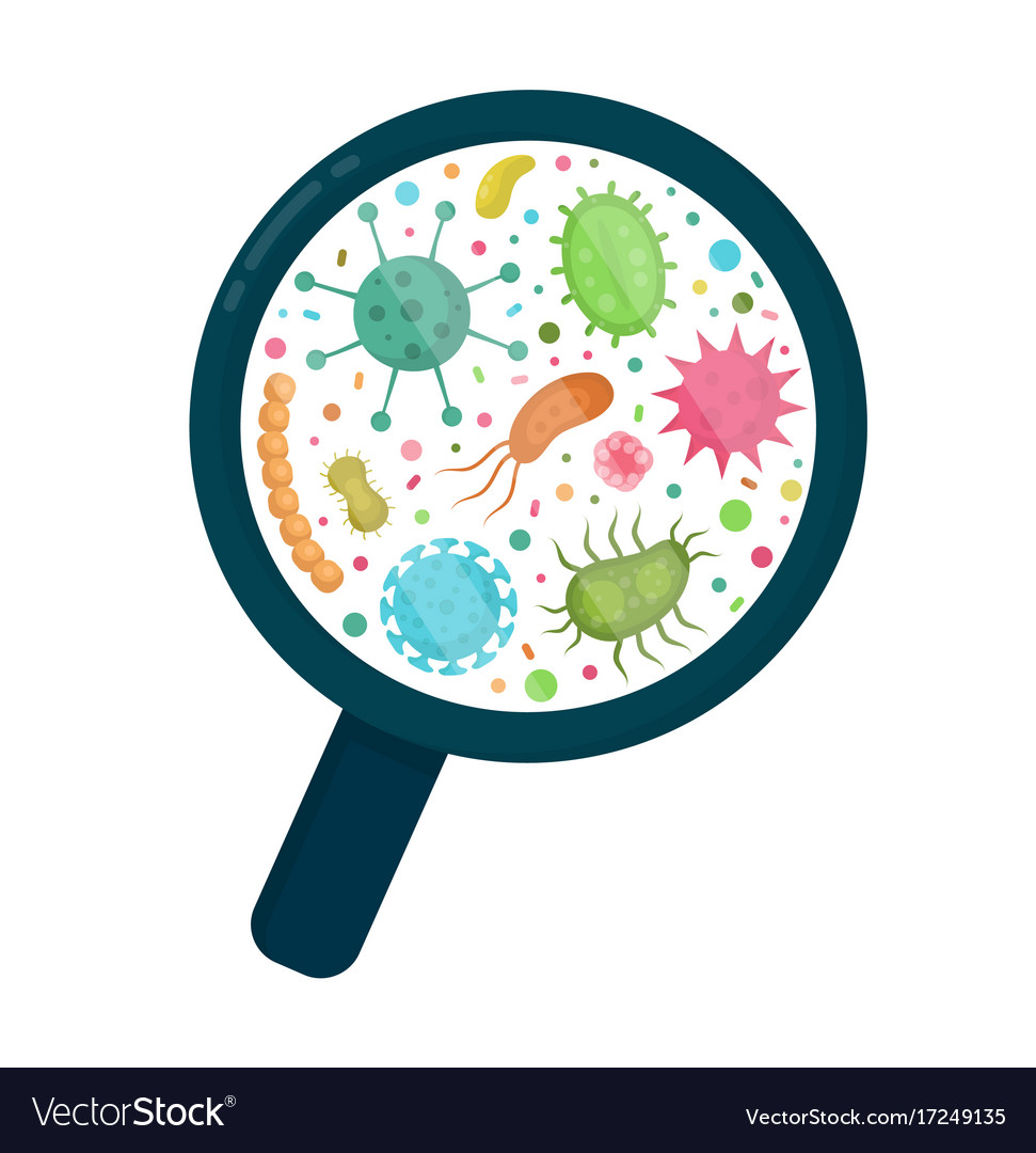 Bacterial microorganism in a circle Royalty Free Vector