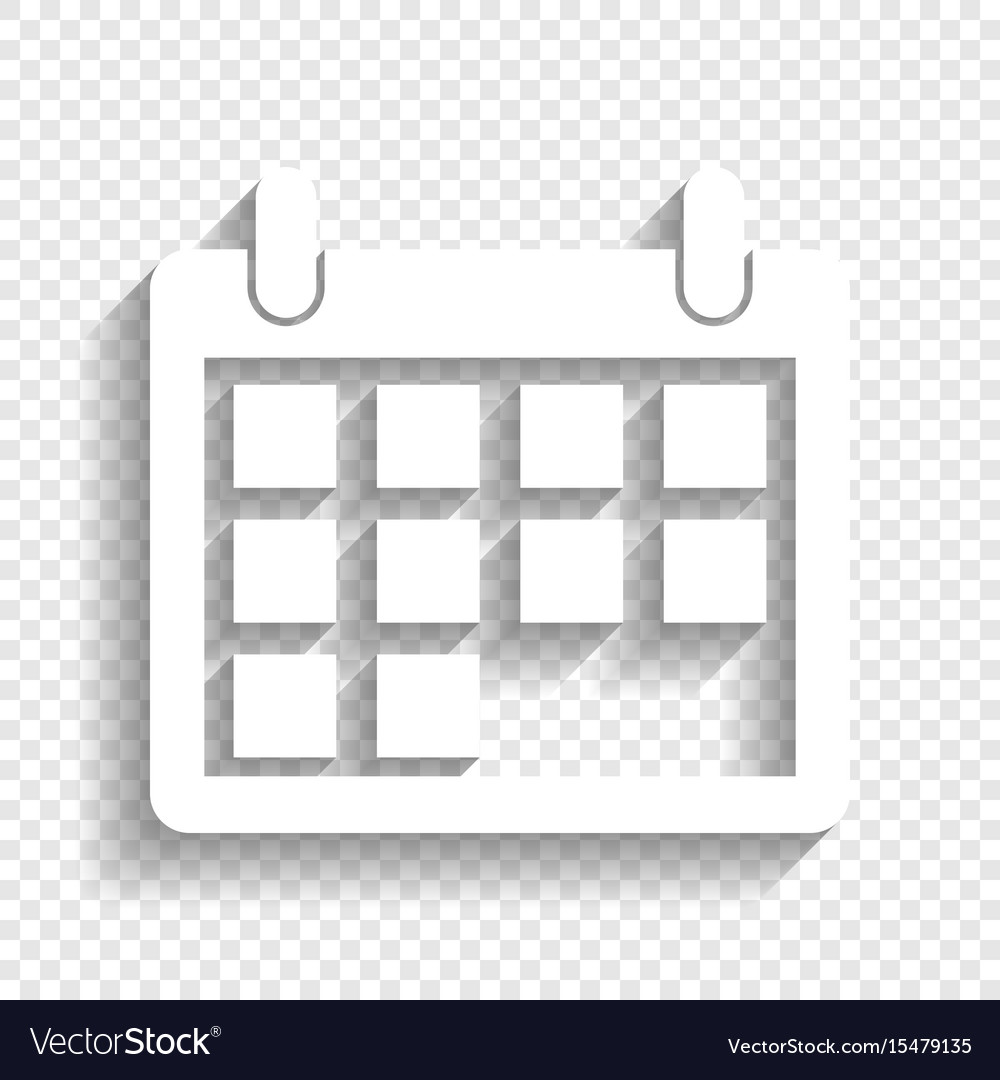 Calendar sign white icon Royalty Free Vector Image