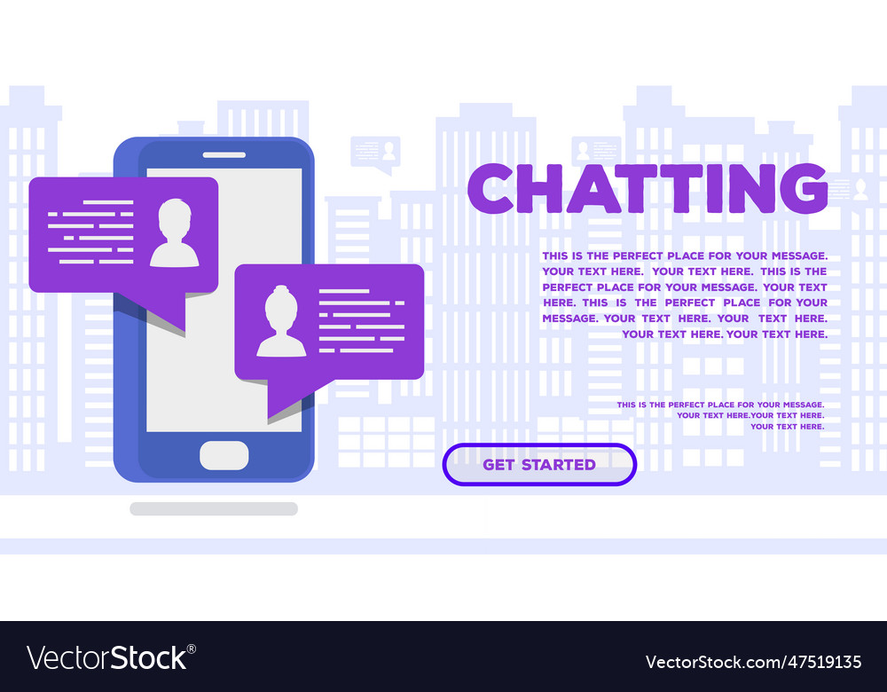 Chatting concept web page isometric style vector image Chatting concept web page isometric style