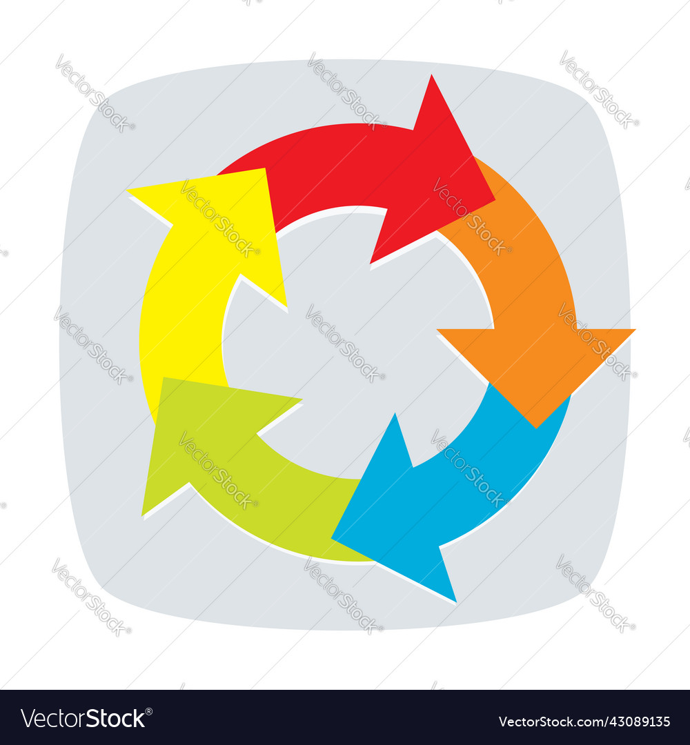 Circular arrow pointer shape element vector image Circular arrow pointer shape element