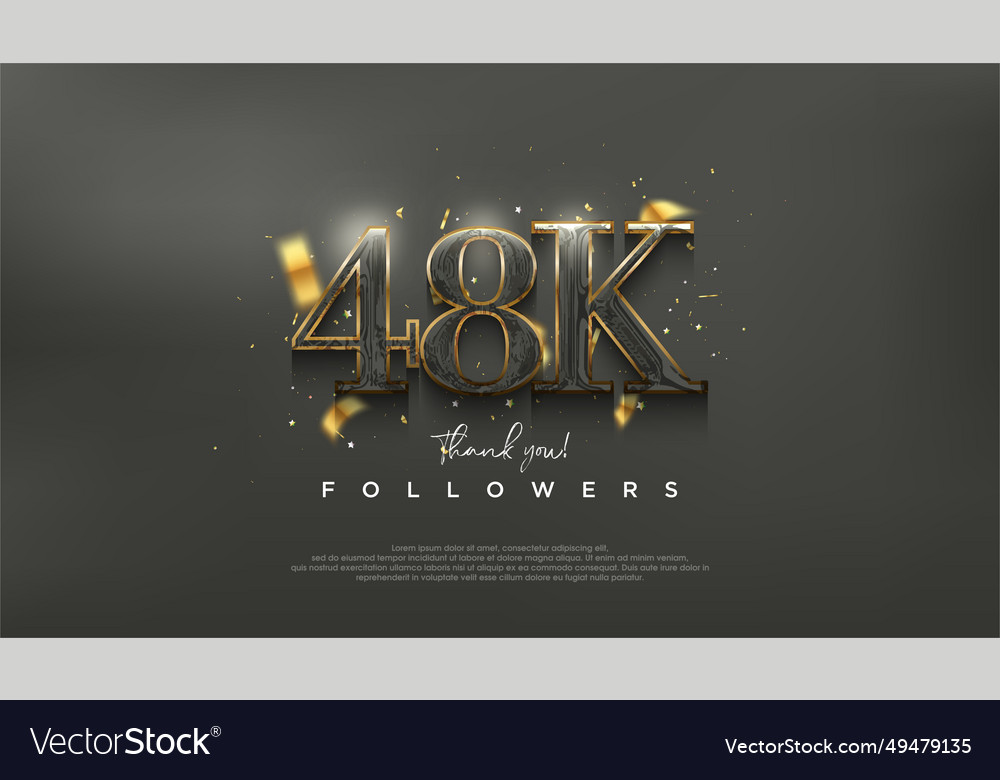 Elegant and luxurious design to thank 48k Vector Image