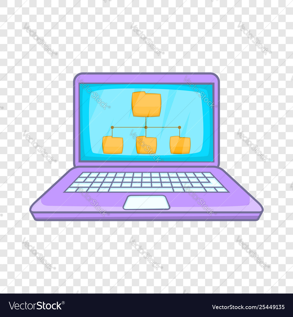 Folders on laptop screen icon cartoon style Vector Image Folders on laptop screen icon cartoon style Vector Image