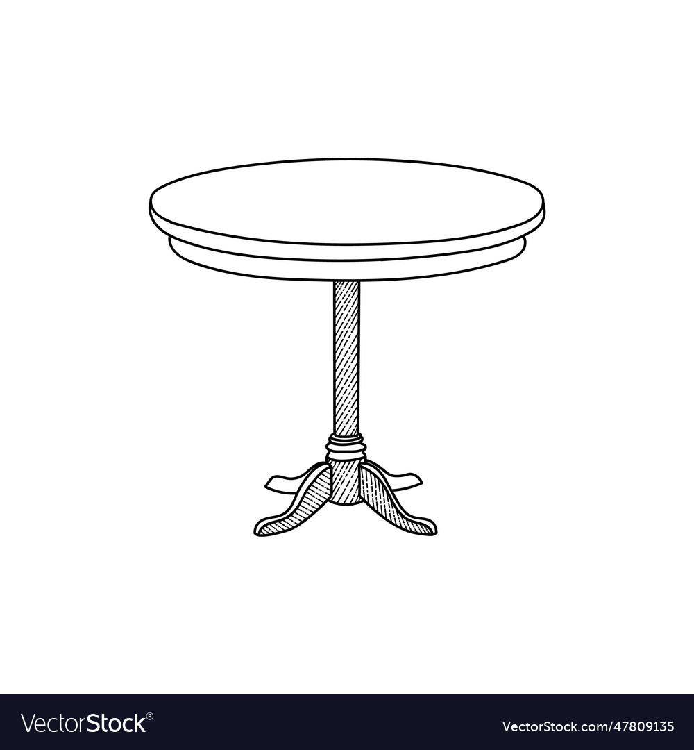 Furniture Design Of Round Table Minimalist Logo Vector Image