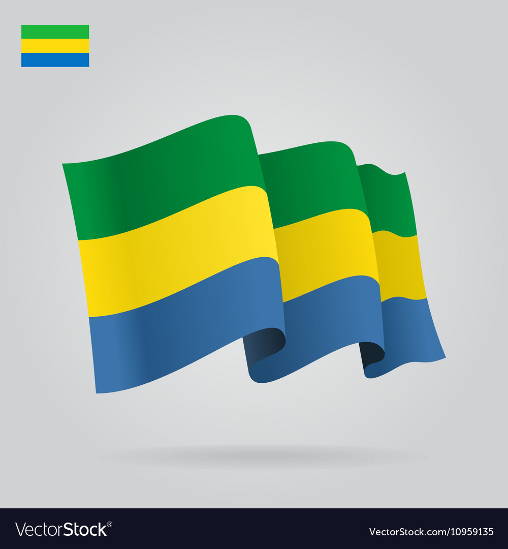 Gabon waving flag Royalty Free Vector Image - VectorStock