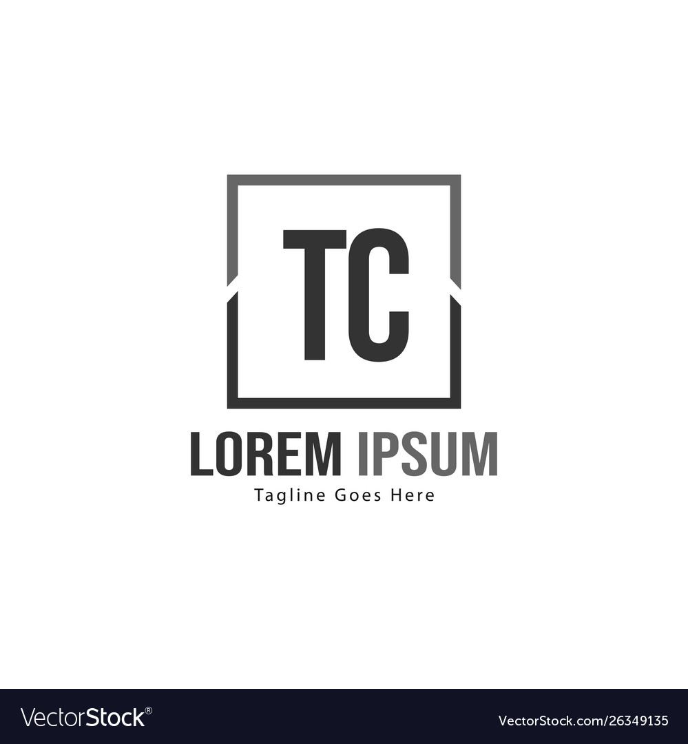 Initial tc logo template with modern frame Vector Image