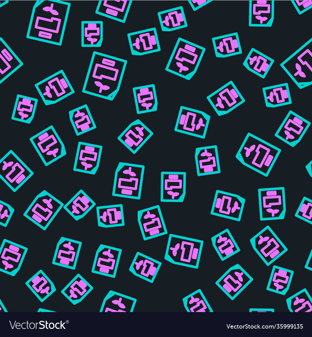 Line leaf document icon isolated seamless pattern