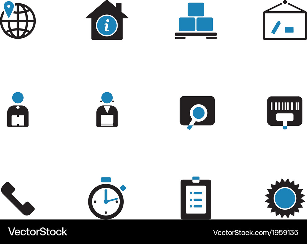Logistics duotone icons on white background Vector Image