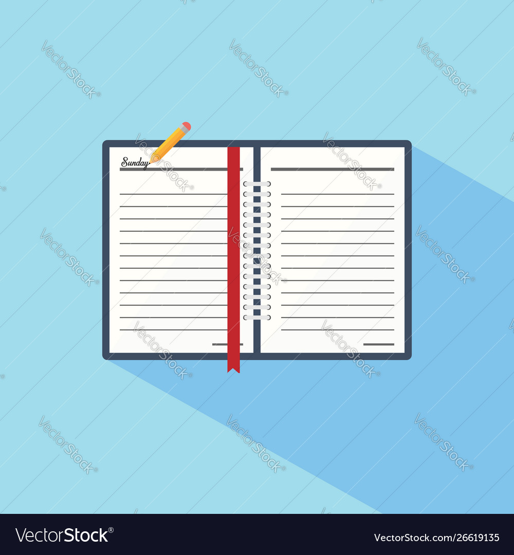 Notebook in a flat style icon vector image Notebook in a flat style icon