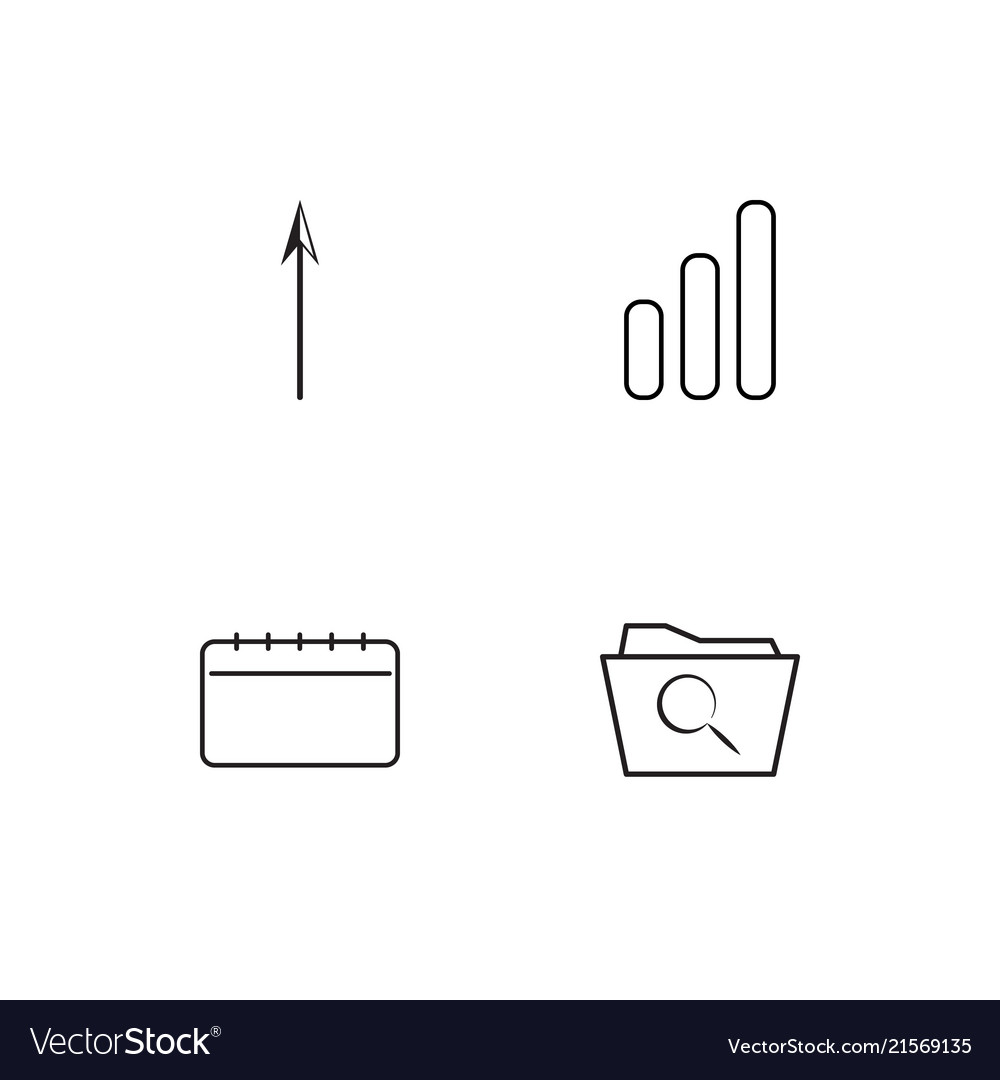 Office linear icons set simple outline
