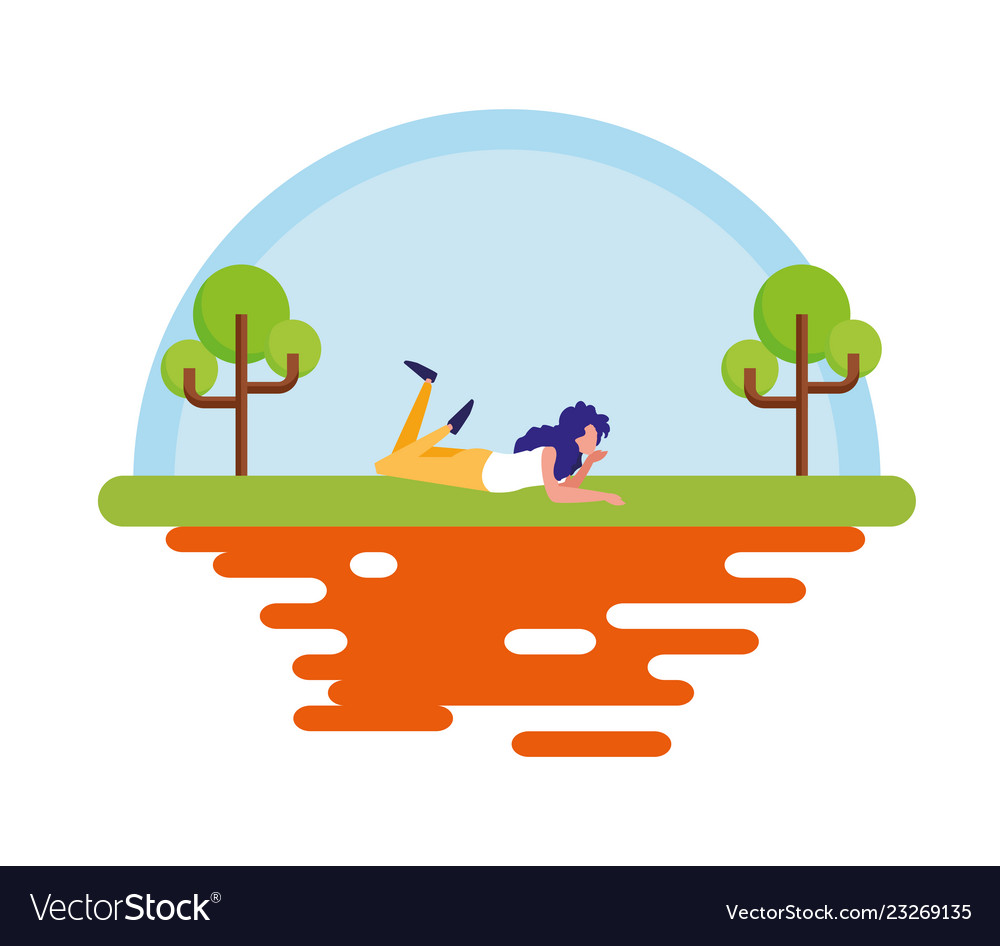 Relaxed woman in the landscape