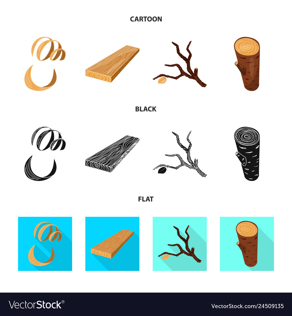 Tree and raw icon set Vector Image Tree and raw icon set
