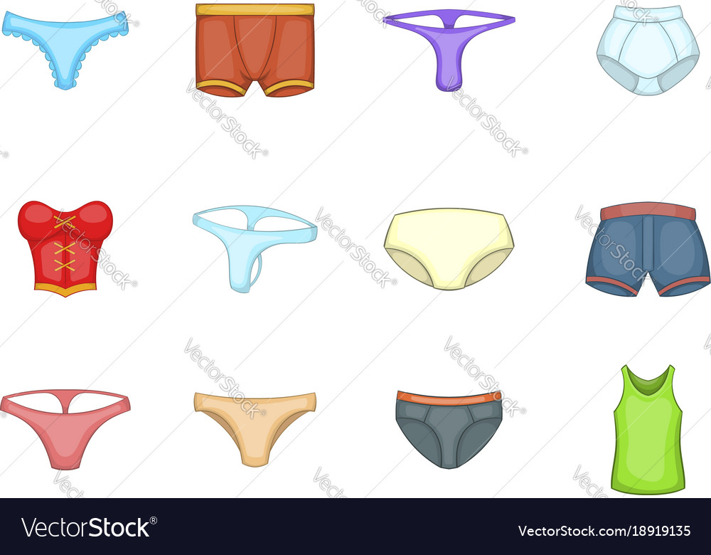 Underwear Icon Set Cartoon Style Royalty Free Vector Image 