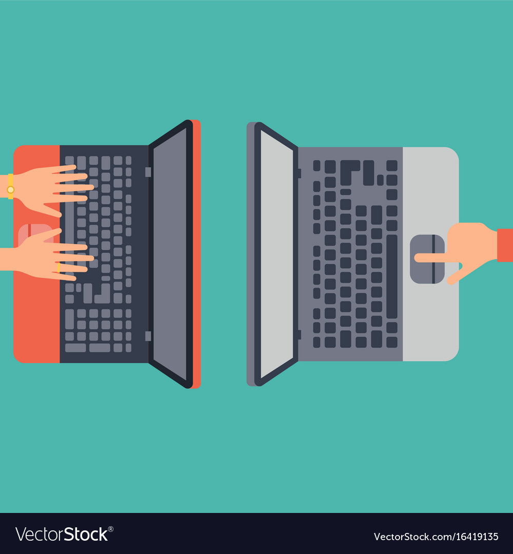 Users hands on keyboard and mouse of computer