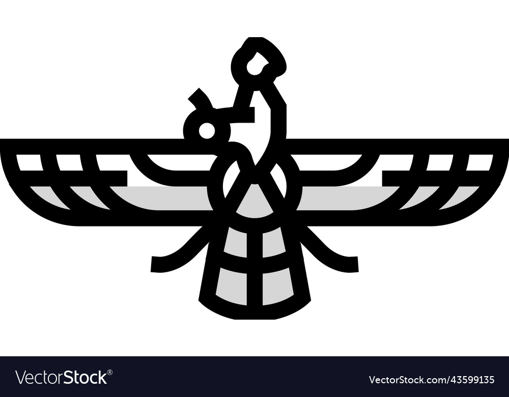 Zoroastrianism religion color icon