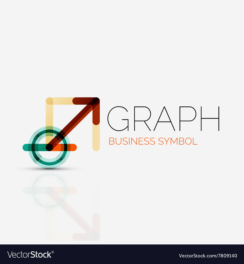 Abstract logo idea linear chart or graph