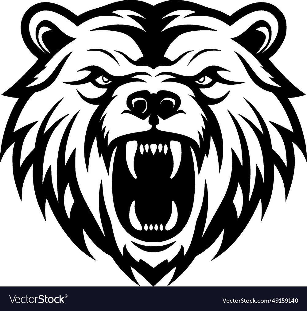 Bear - minimalist and flat logo Royalty Free Vector Image