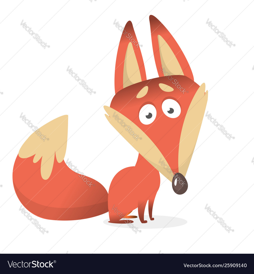 Cute cartoon fox character wild forest animal