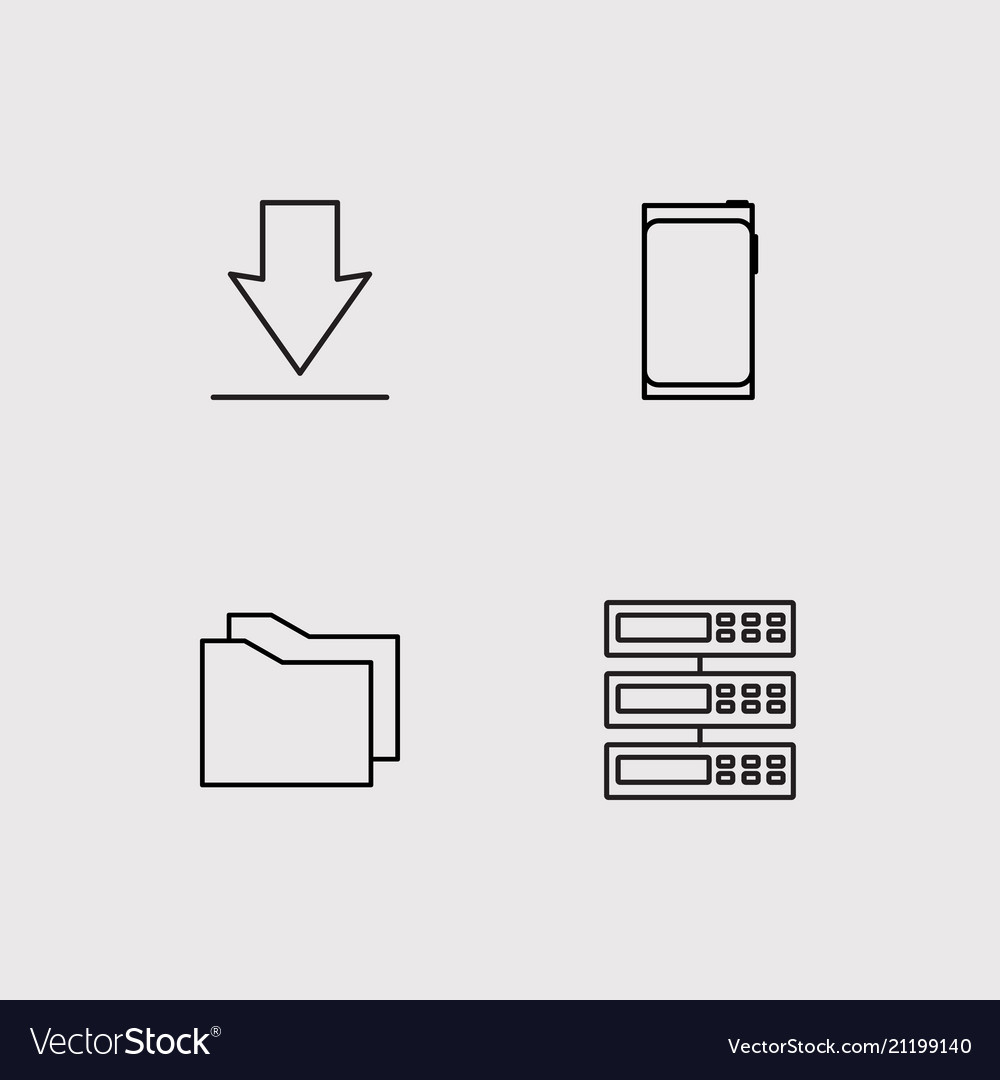 Data analytics simple linear icons set outlined