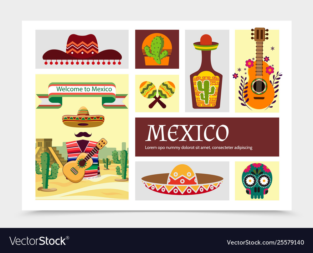 Flat mexico elements composition