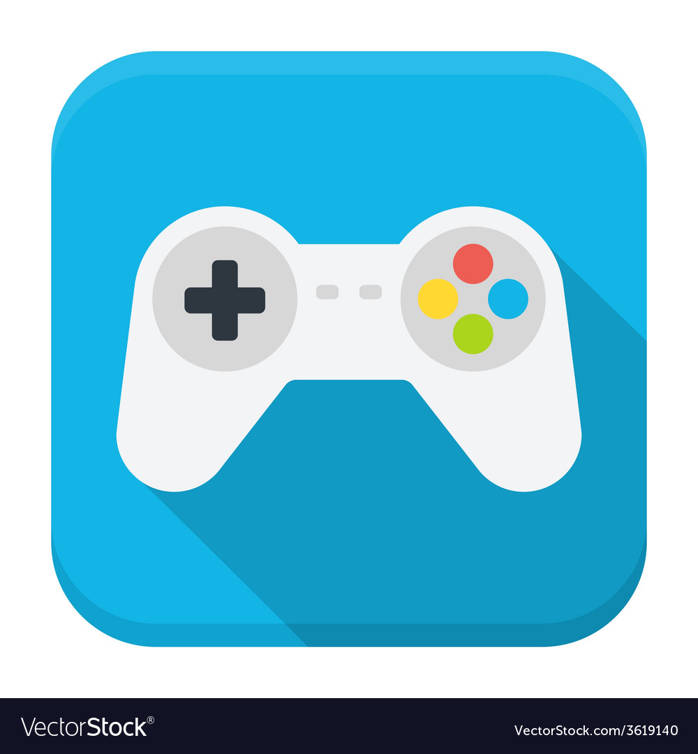 Game Console Flat App Icon With Long Shadow Vector Image