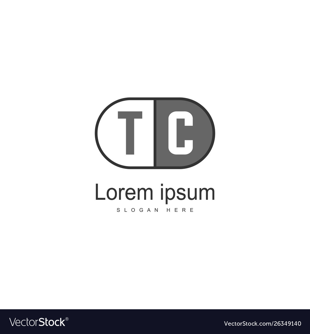 Initial tc logo template with modern frame Vector Image