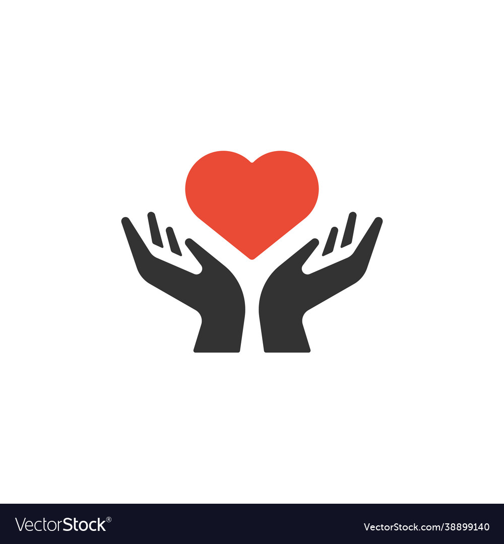 Love hearth hand logo design web symbol Royalty Free Vector