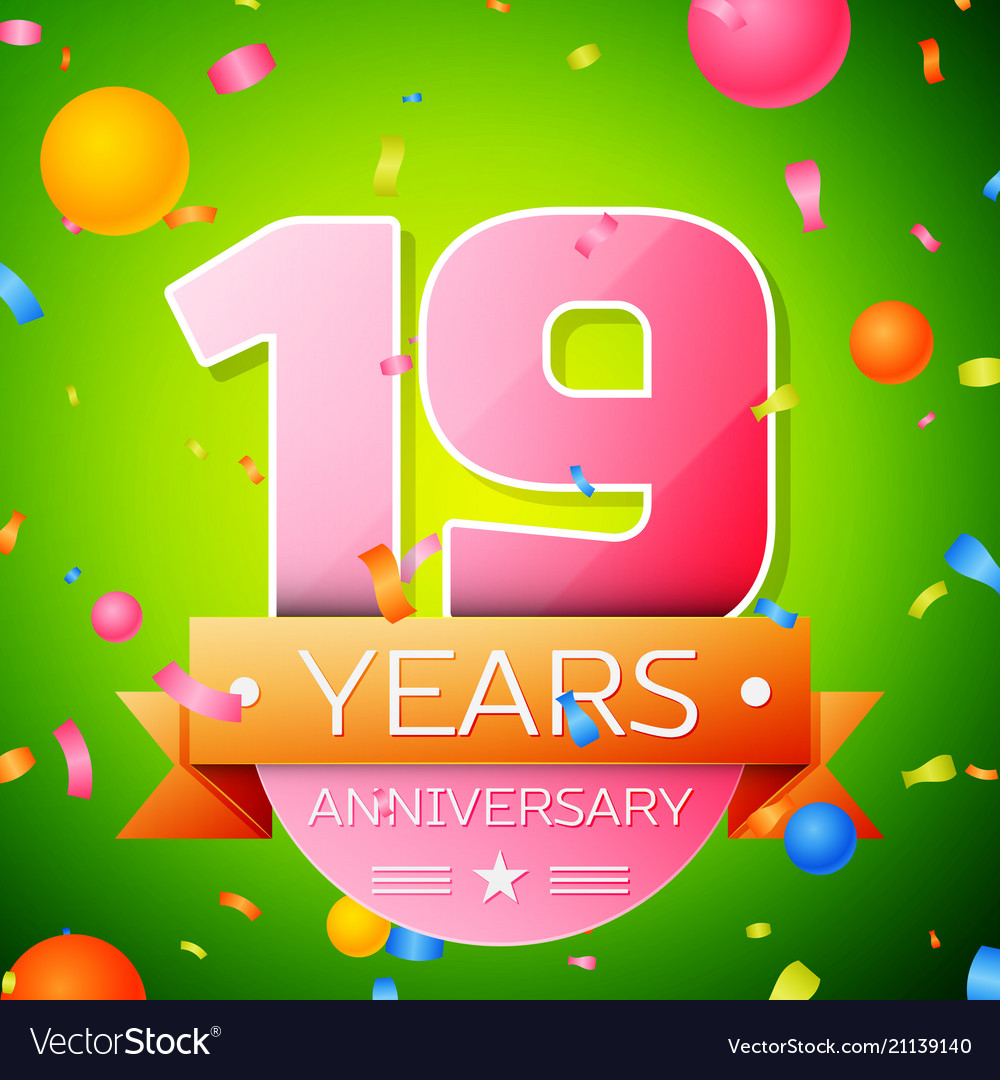 Nineteen years anniversary celebration design