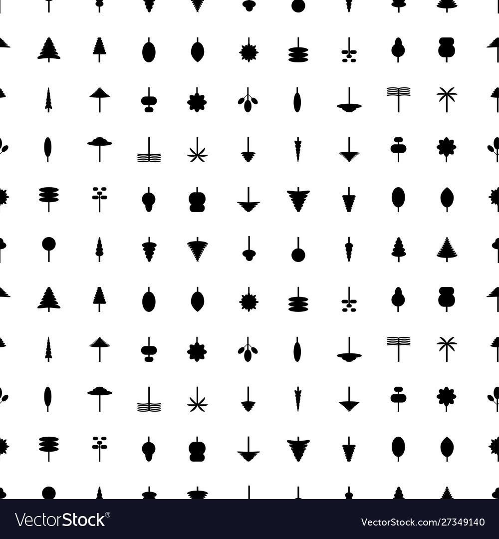 Seamless pattern with trees icon elements black vector image Seamless pattern with trees icon elements black