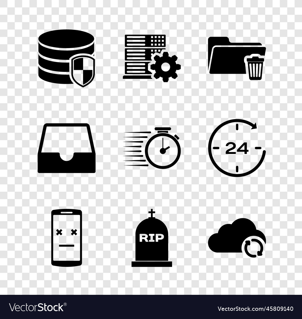 Löschen von Datenbankschutzservern vector image Löschen von Datenbankschutzservern