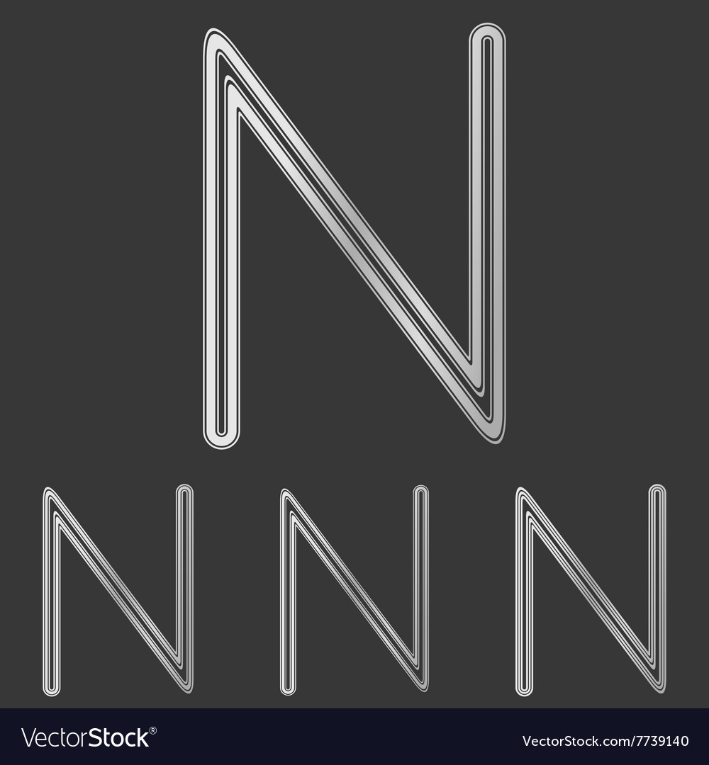 Логотип AMN. N logo. Silver line. N line.