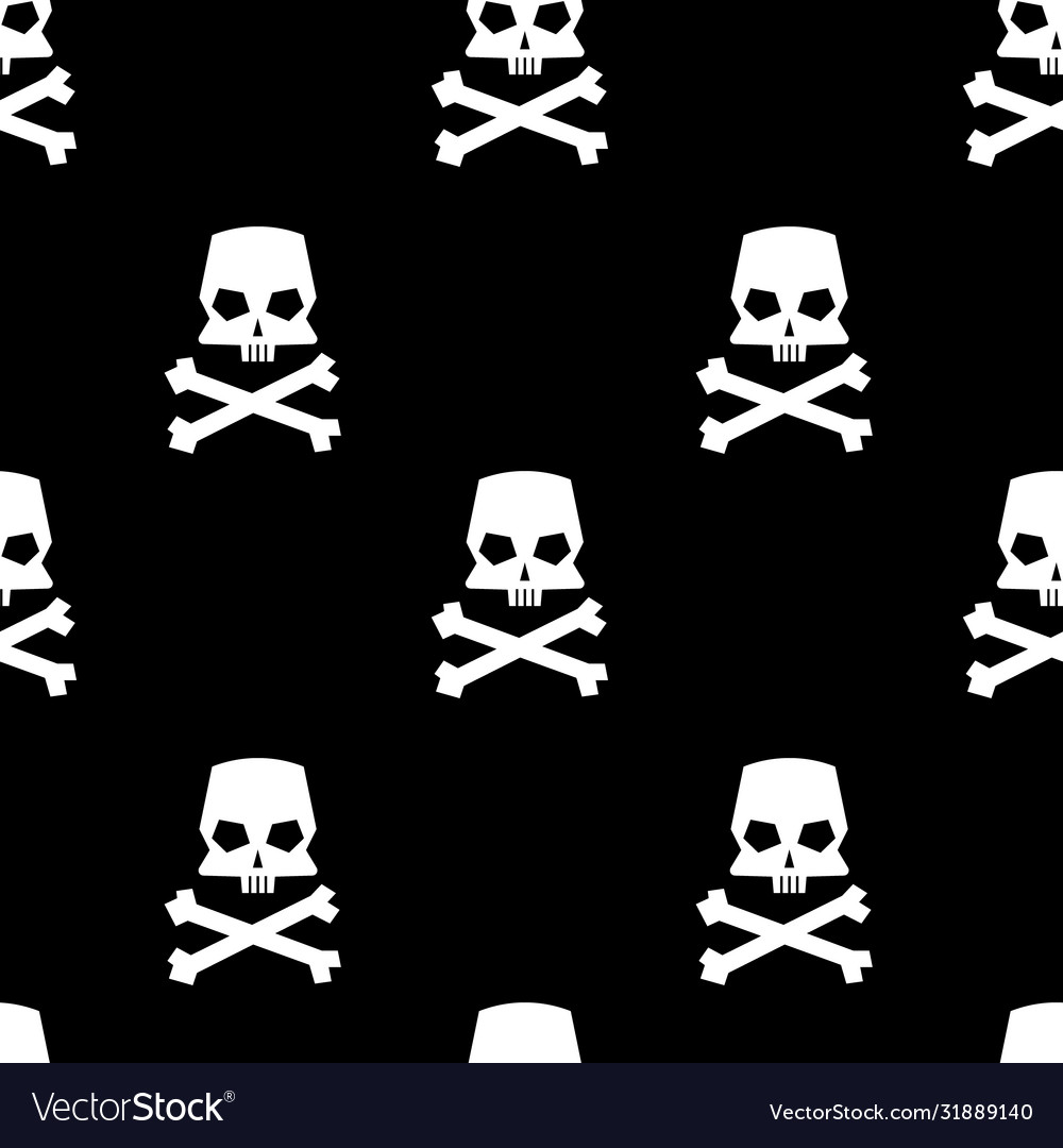 Skull and crossbones seamless pattern vector image Skull and crossbones seamless pattern