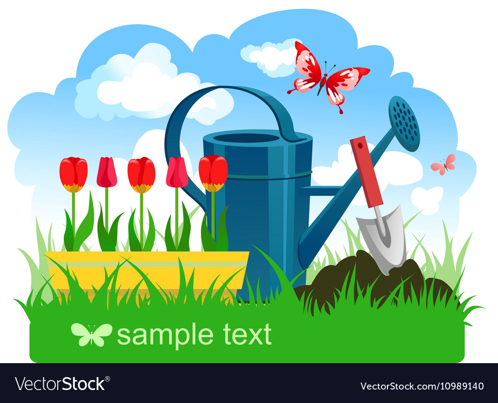 Spring Garden with Text Space