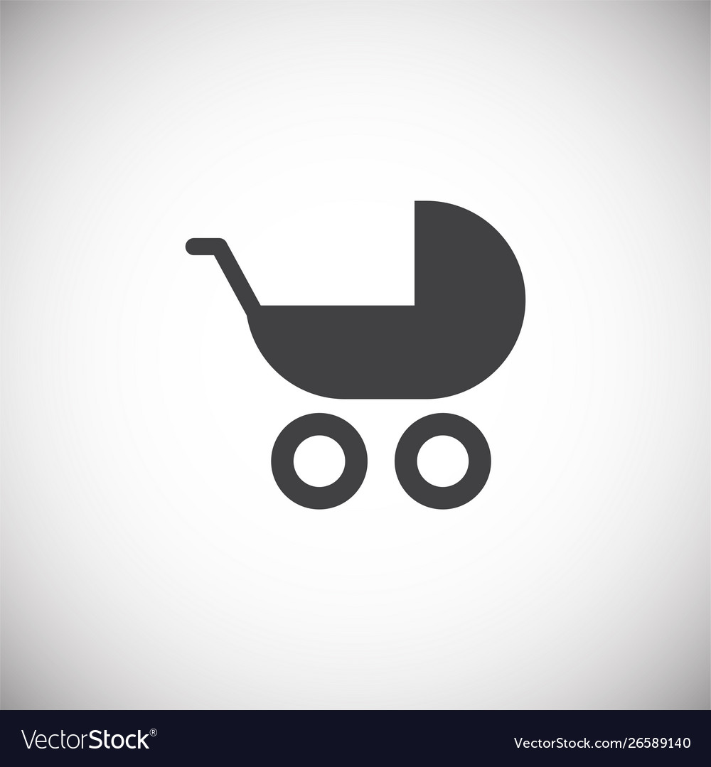 Stroller icon on background for graphic and web Vector Image Stroller icon on background for graphic and web