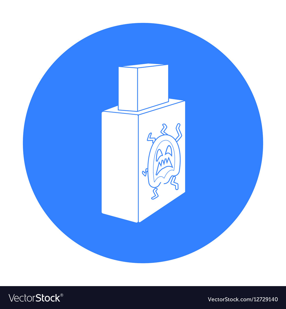 Usb with virus icon in outline style isolated