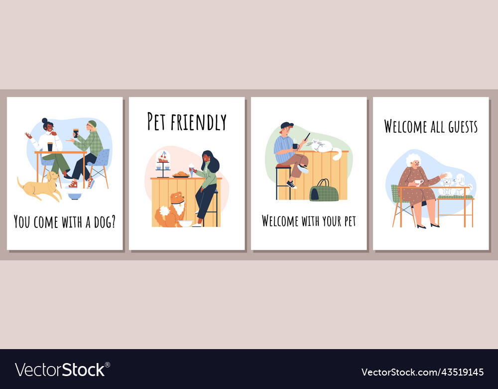 Cards or posters for pet friendly cafe