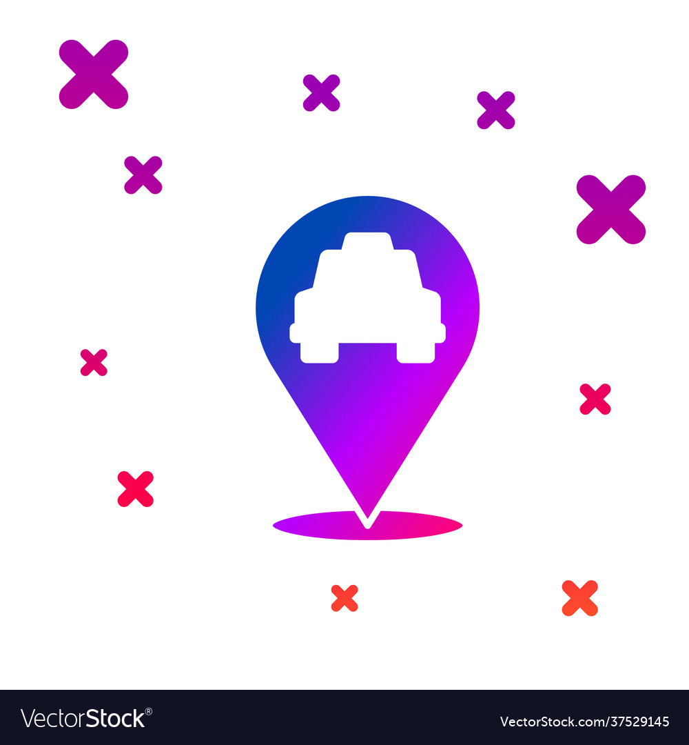 Color map pointer with taxi icon isolated on white vector image Color map pointer with taxi icon isolated on white