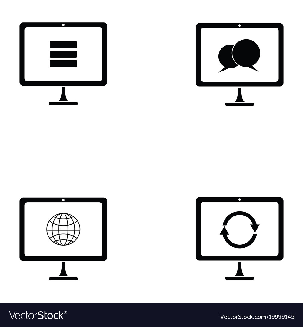 Computer screen icon set
