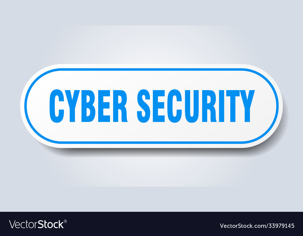 Cyber security sign rounded isolated button white