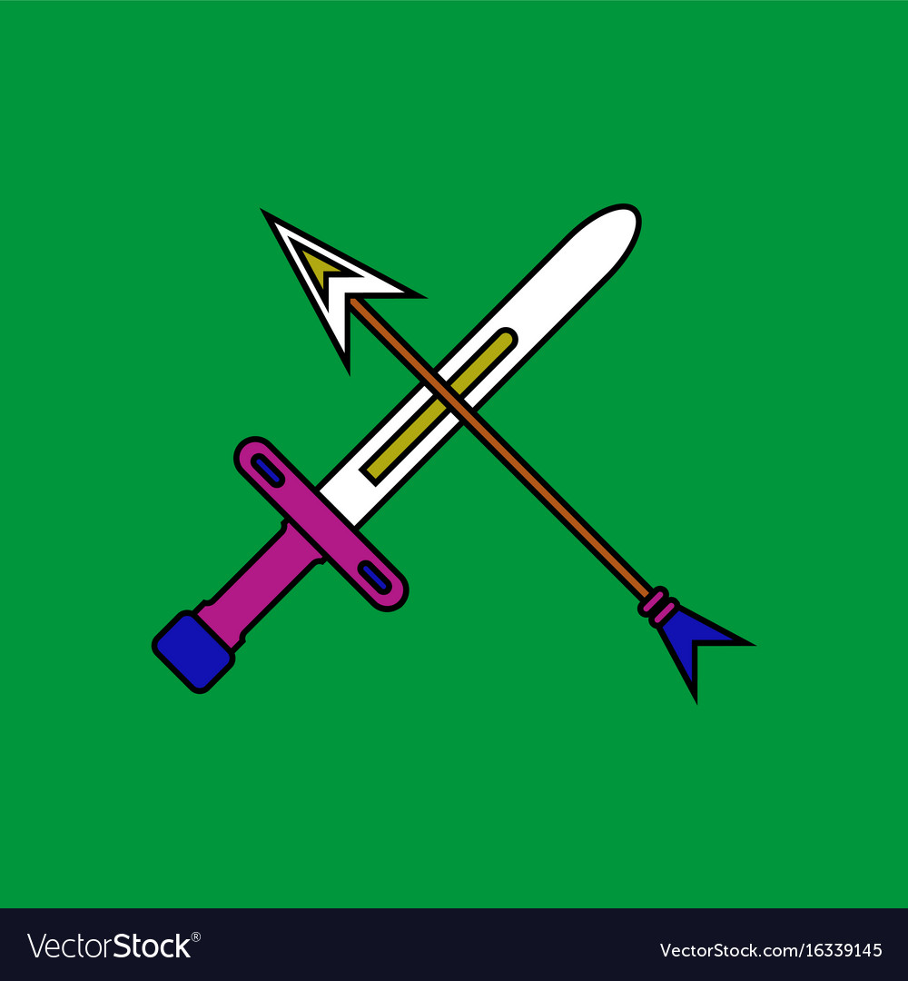 Flat icon design collection sword and arrow