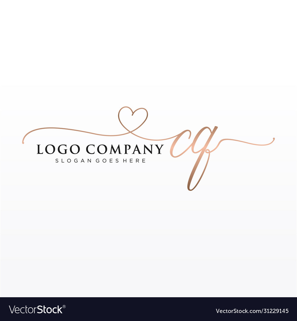 Initial cq beauty monogram and elegant logo design