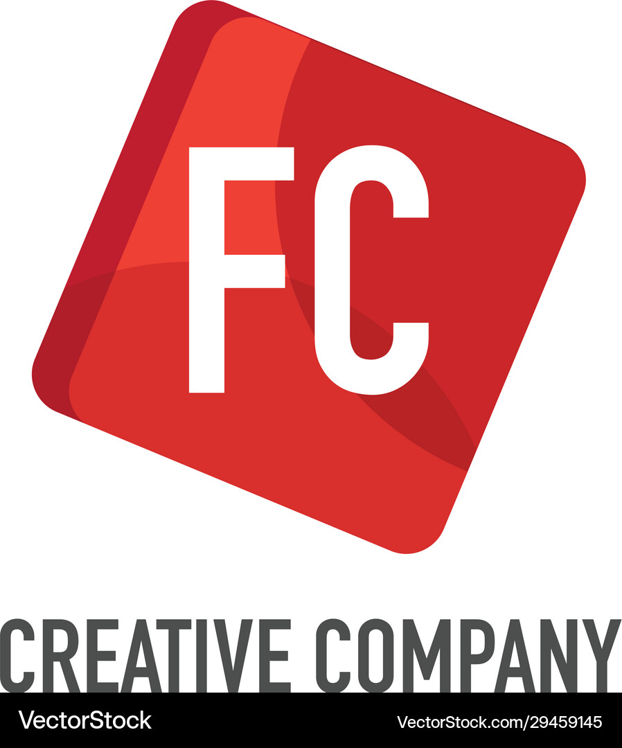 Initial letter fc logo template design Royalty Free Vector