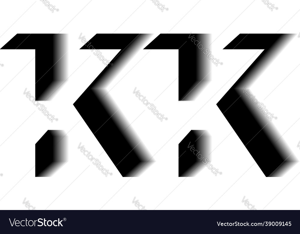 Kk monogram shadow shape style