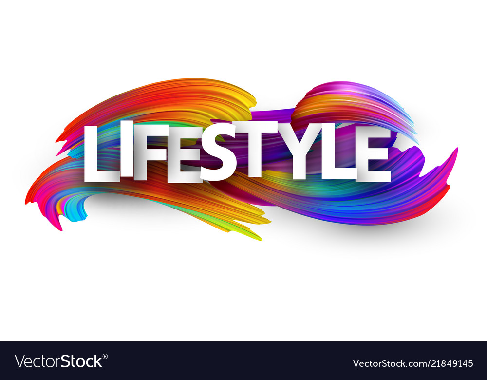 Lifestyle paper poster with colorful brush strokes