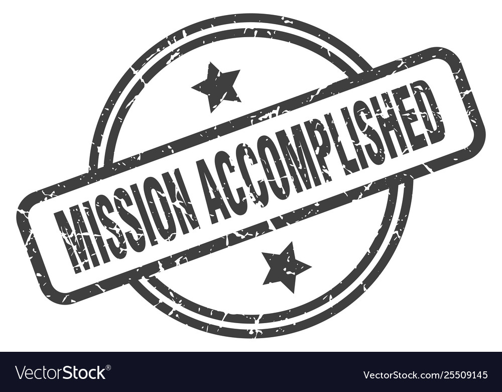 Mission accomplished stamp