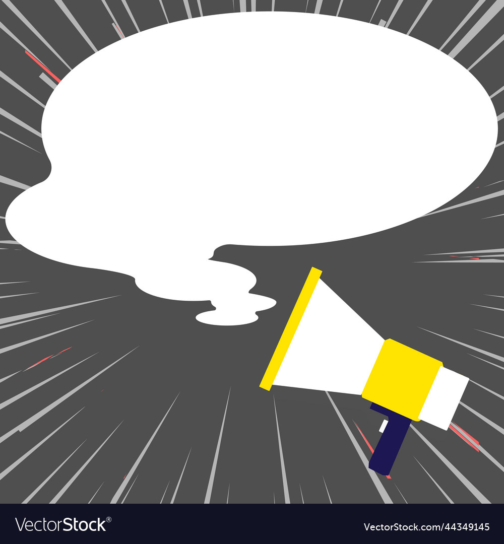 Presenter with conversation bubble showing new vector image Presenter with conversation bubble showing new